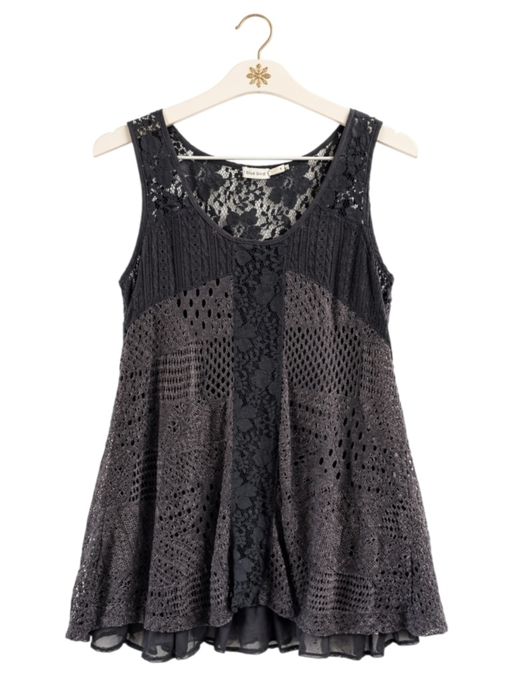 Womens‎ Lace Crochet Sleeveless Boho Dress Indie Size M Fairy Grunge Whimsigoth